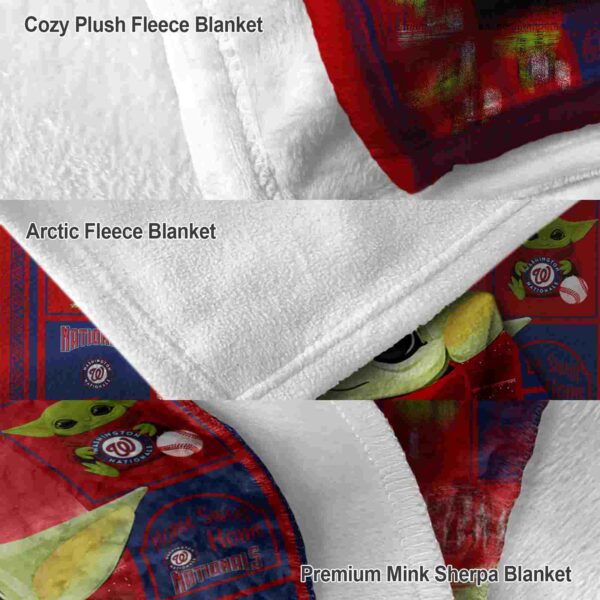personalized washington nationals baby yoda red blanket premium grade