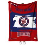 personalized washington nationals paint strokes red white blanket best selling