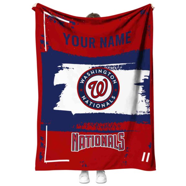 personalized washington nationals paint strokes red white blanket best selling