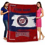 personalized washington nationals paint strokes red white blanket fashion forward