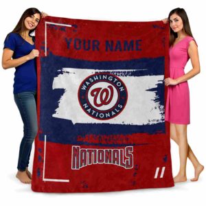 personalized washington nationals paint strokes red white blanket fashion forward