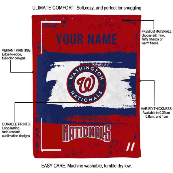 personalized washington nationals paint strokes red white blanket new arrival