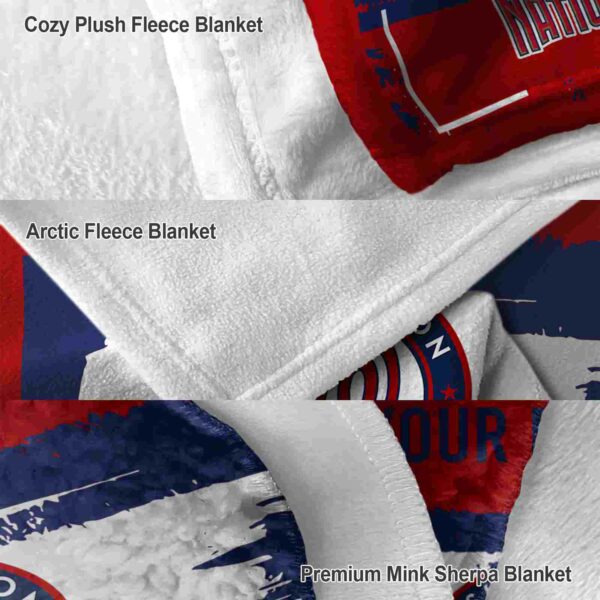 personalized washington nationals paint strokes red white blanket premium grade