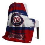 personalized washington nationals paint strokes red white blanket top rated