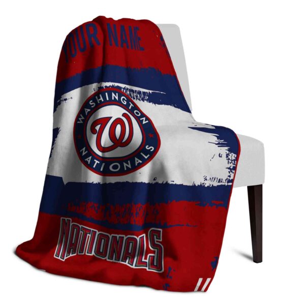 personalized washington nationals paint strokes red white blanket top rated