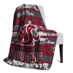personalized washington state cougars floral stripes crimson white blanket best selling