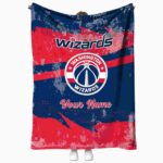 personalized washington wizards grunge streaks blue blanket best selling