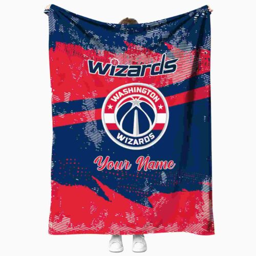 personalized washington wizards grunge streaks blue blanket best selling