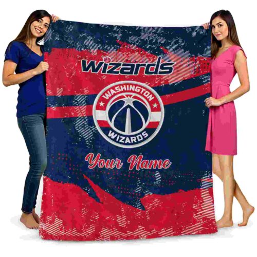 personalized washington wizards grunge streaks blue blanket fashion forward