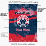 personalized washington wizards grunge streaks blue blanket new arrival