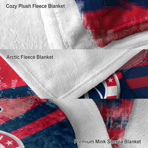 personalized washington wizards grunge streaks blue blanket premium grade