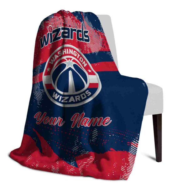 personalized washington wizards grunge streaks blue blanket top rated