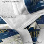 personalized west virginia mountaineers grunge texture blue white blanket best selling