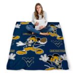 personalized west virginia mountaineers mickey blue blanket best selling