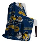 personalized west virginia mountaineers mickey blue blanket best selling