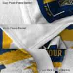 personalized west virginia mountaineers paint strokes blue white blanket best selling