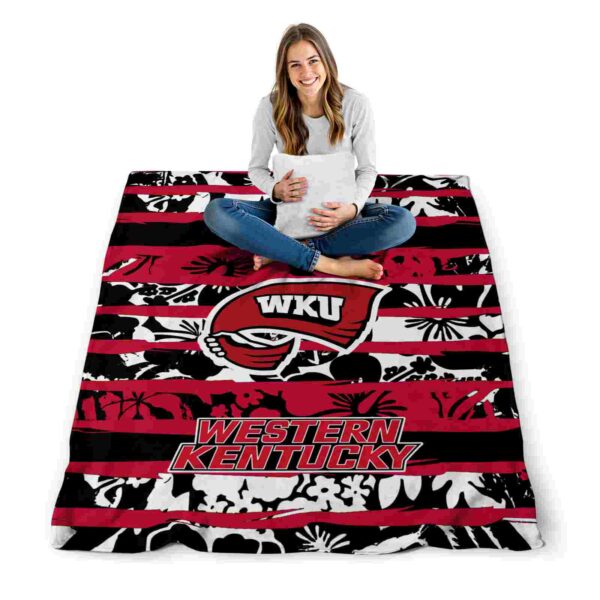 personalized western kentucky hilltoppers floral stripes red white blanket high quality