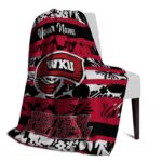 personalized western kentucky hilltoppers floral stripes red white blanket top rated