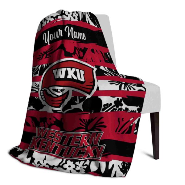 personalized western kentucky hilltoppers floral stripes red white blanket top rated