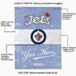 personalized winnipeg jets grunge texture blue white blanket best selling