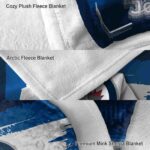 personalized winnipeg jets paint strokes blue white blanket premium grade