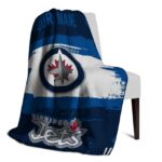 personalized winnipeg jets paint strokes blue white blanket top rated
