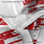 personalized wisconsin badgers floral stripes red white blanket best selling