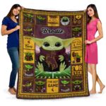 personalized wyoming cowboys baby yoda brown blanket best selling