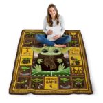 personalized wyoming cowboys baby yoda brown blanket best selling