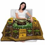 personalized wyoming cowboys baby yoda brown blanket best selling