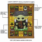 personalized wyoming cowboys baby yoda brown blanket best selling