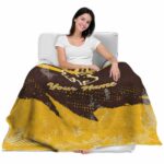 personalized wyoming cowboys grunge streaks brown blanket best selling