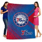 philadelphia 76ers diagonal stripes blue blanket best selling