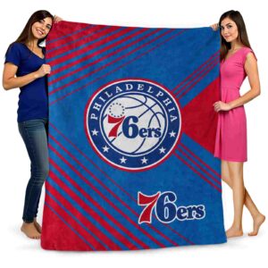 philadelphia 76ers diagonal stripes blue blanket fashion forward