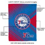 philadelphia 76ers diagonal stripes blue blanket best selling