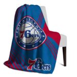 philadelphia 76ers diagonal stripes blue blanket best selling