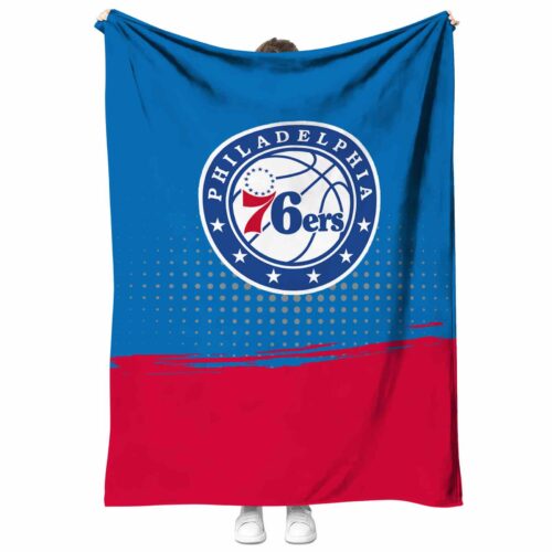 philadelphia 76ers gradient dots blue blanket best selling