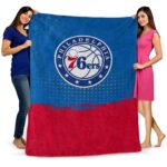 philadelphia 76ers gradient dots blue blanket best selling