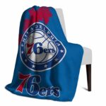 philadelphia 76ers grunge texture blue blanket best selling