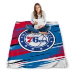 philadelphia 76ers paint streaks blue white blanket best selling