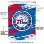 philadelphia 76ers paint streaks blue white blanket best selling
