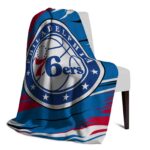 philadelphia 76ers paint streaks blue white blanket best selling