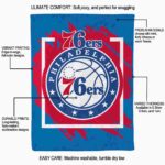 philadelphia 76ers splatter effect blue blanket best selling