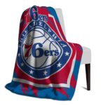 philadelphia 76ers splatter effect blue blanket best selling