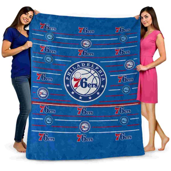 philadelphia 76ers striped pattern blue blanket fashion forward