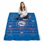philadelphia 76ers striped pattern blue blanket high quality
