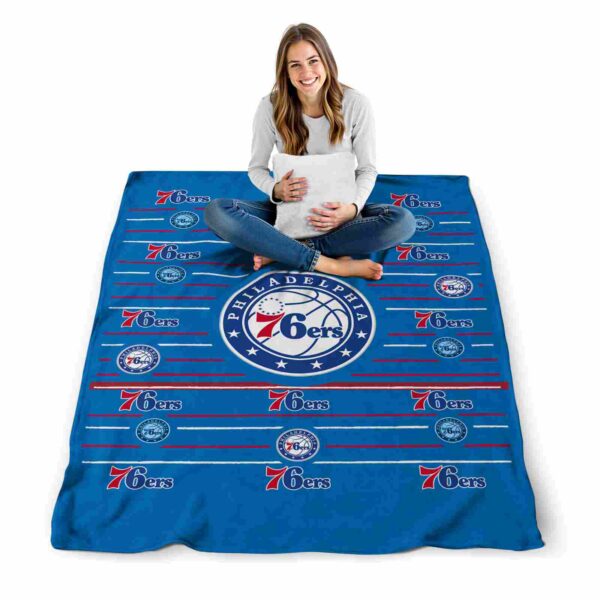 philadelphia 76ers striped pattern blue blanket high quality