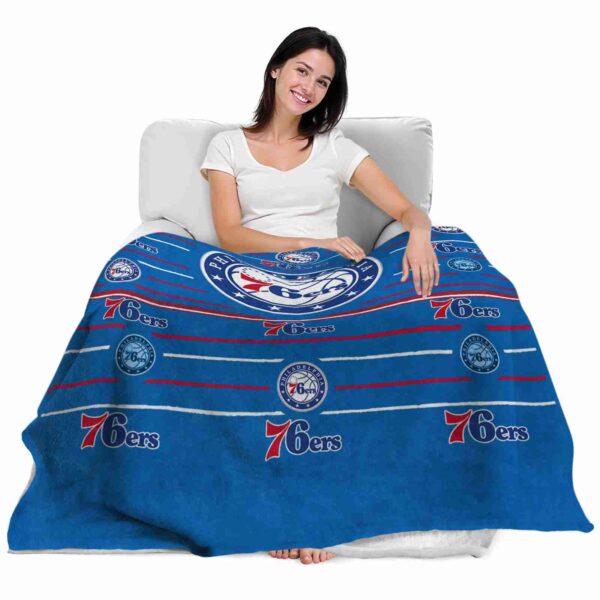 philadelphia 76ers striped pattern blue blanket latest model