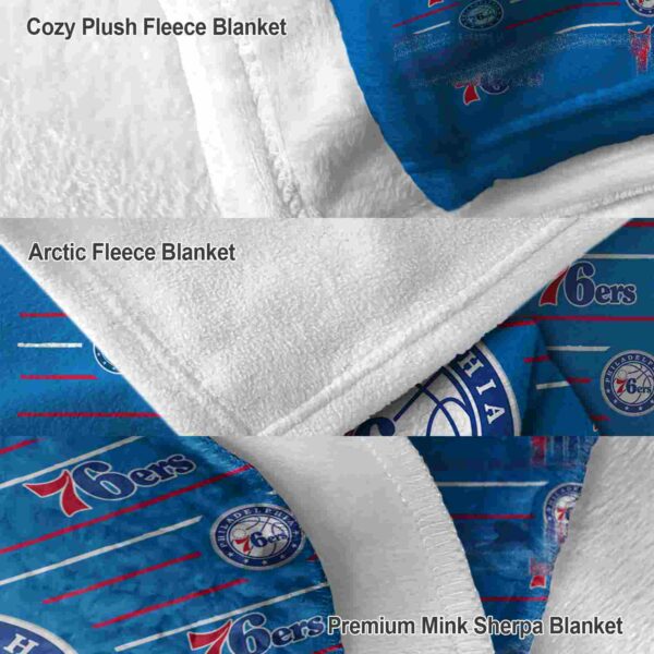 philadelphia 76ers striped pattern blue blanket premium grade
