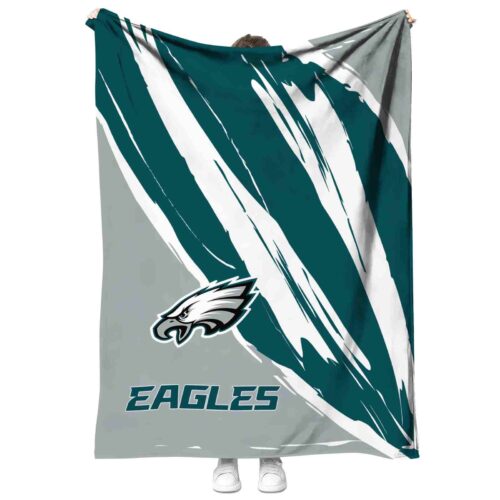 philadelphia eagles brushstrokes green white blanket best selling